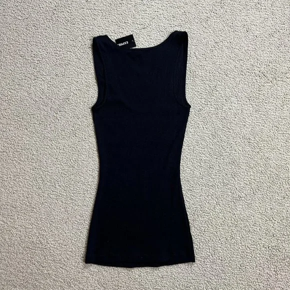 NWT Express Black/Silver Sequins Tank Top size XS - Picture 8 of 9